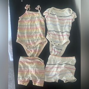 GAP Baby Onesies with Pastel Stripes